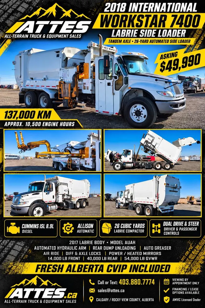 2018 INTERNATIONAL WORKSTAR 7400